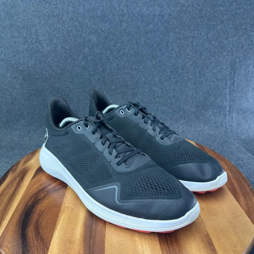 FootJoy FJ Flex Spikeless Golf Sports Shoes Black/Red 56141 Men's Size 12M